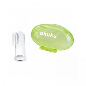 Akuku  silikoninis dantų &scaron;epetėlis su dėžute, A0264-GREEN