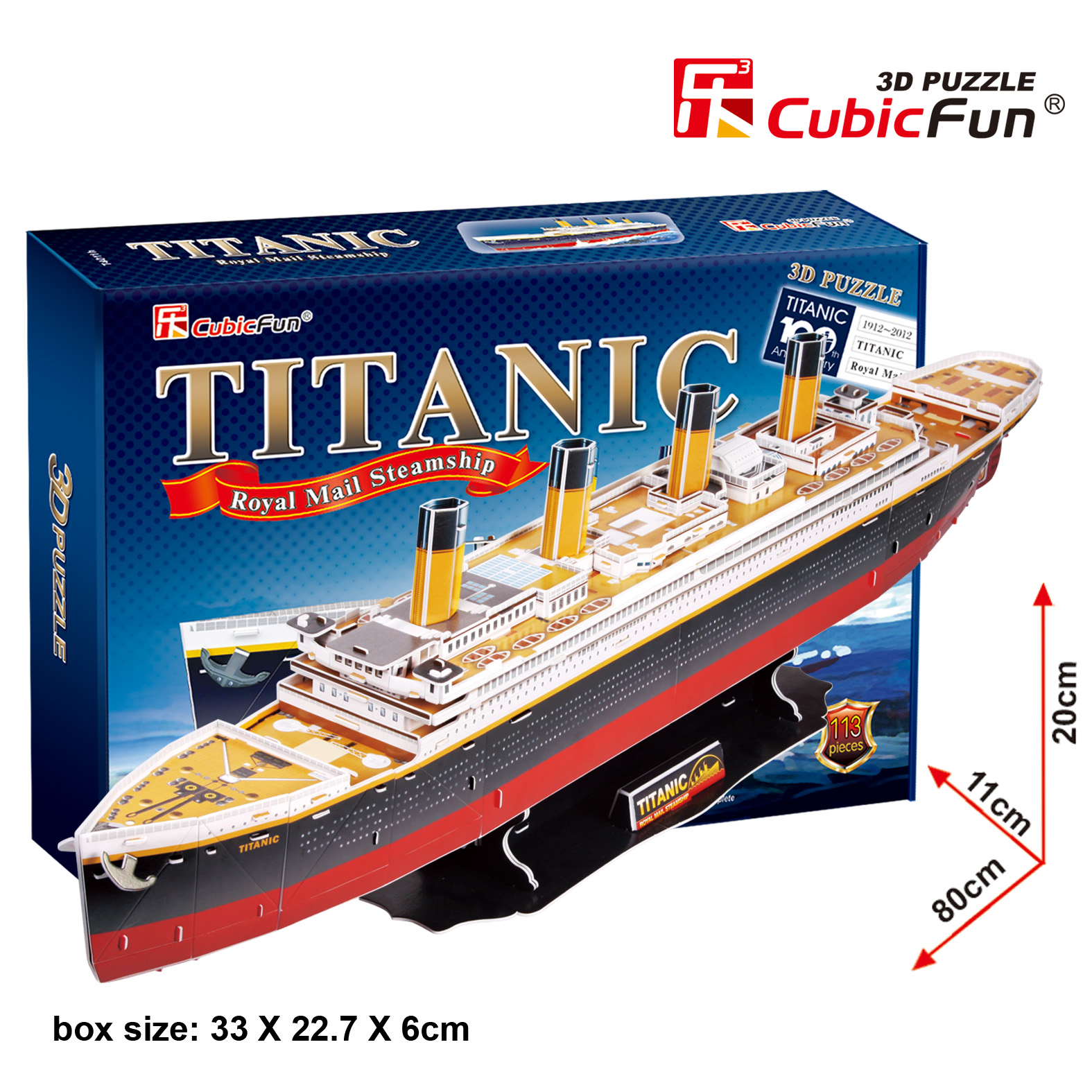 CUBIC FUN CUBICFUN 3D dėlionė (didelė) „Titanikas“