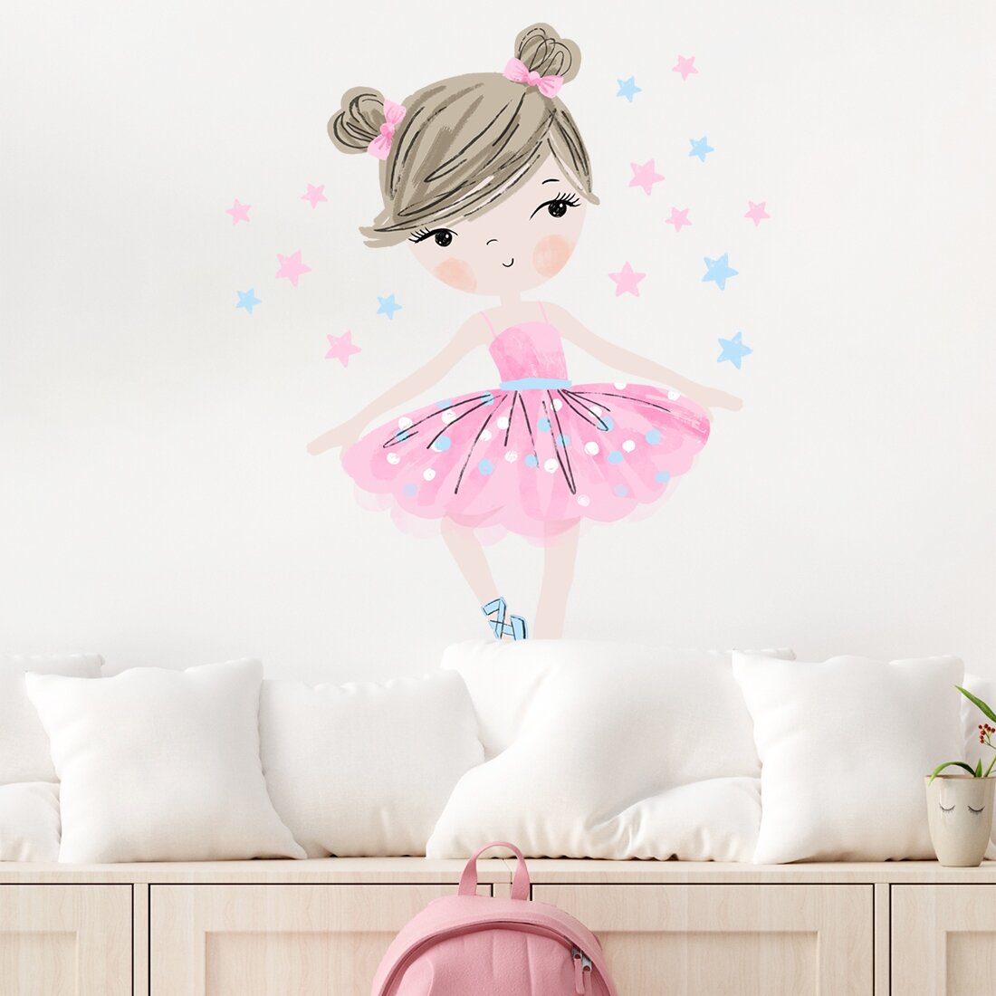 Pastelowe Love lipdukai sienoms rožinė balerina