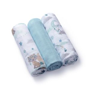 BabyOno  vystyklai bambukiniai 3 vnt mėlyni 397/12