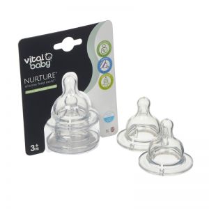 Vital Baby vidutinės tėkmės žindukas 3+ mėn. NURTURE Silicone Feed Assist 