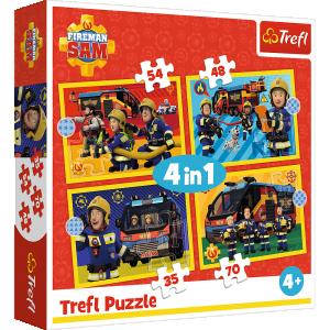 TREFL  FIREMAN SAM 4 dėlionių rinkinys &bdquo;Gaisrininkas Semas&ldquo;