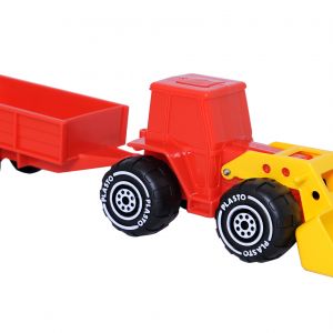 PLASTO  Traktorius su priekiniu krautuvu ir priekaba, 33 cm