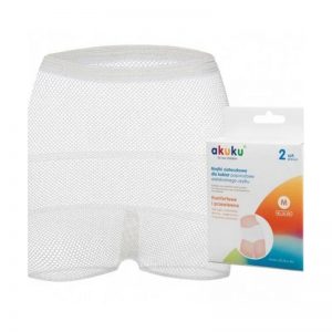 Akuku  daugkartinės tinklinės kelnaitės po gimdymo, dydis - XXL, 2 vnt. А0236