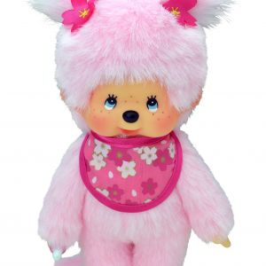 MONCHHICHI  Klasikinė beždžionėlė su sakurų seilinuku, 20 cm