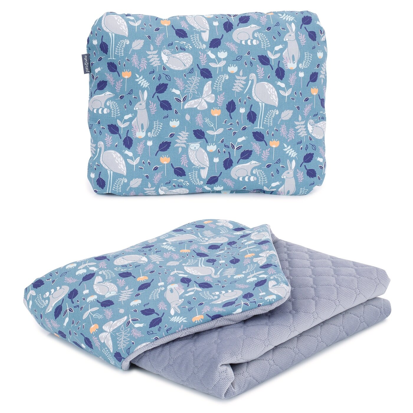 MamoTato pagalvė + antklodė, Garniai, pilka, 75x100 14059
