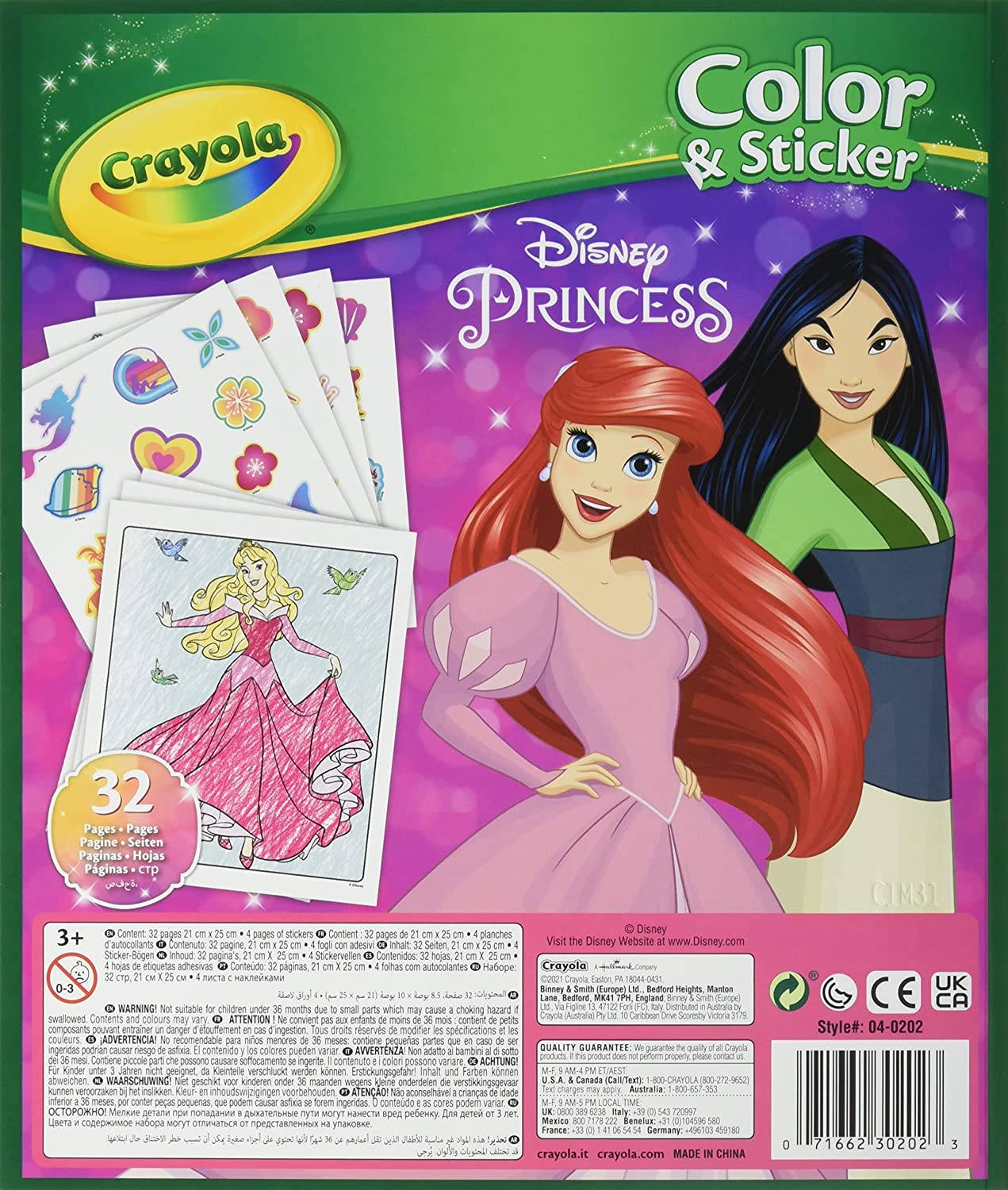 Disney Princess CRAYOLA Spalvinimo ir lipdukų knygelė „Princesės“