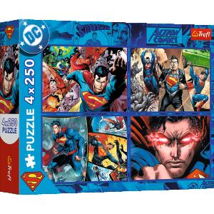TREFL  SUPERMAN 4x250 det. dėlionių rinkinys