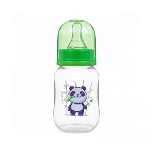 Akuku  maitinimo buteliukas 125 ml su silikoniniu žinduku, А0104_Green