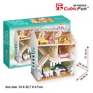 CUBIC FUN CUBICFUN 3D dėlionė (vidutinė) &bdquo;Lėlių namas&ldquo;
