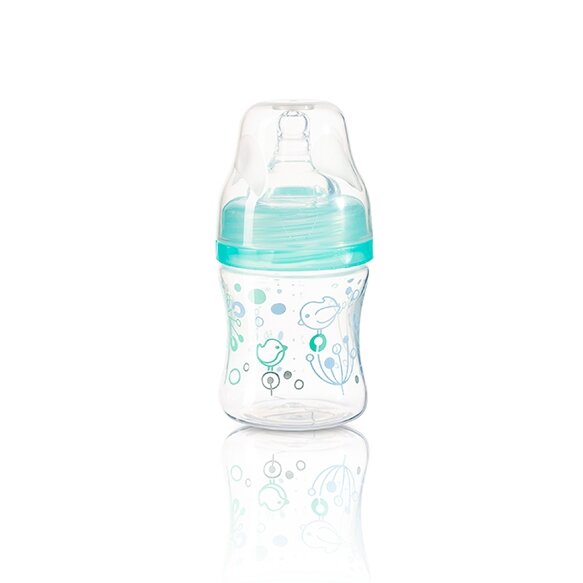 BabyOno dieglių nesukeliantis plataus kaklelio buteliukas 120 ml, nuo 0 mėn., mėtinis 402/01