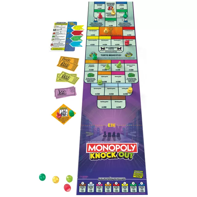 MONOPOLY Žaidimas &bdquo;Monopolis: Knockout&ldquo; (lietuvių k.) &ndash; nuotrauka 5