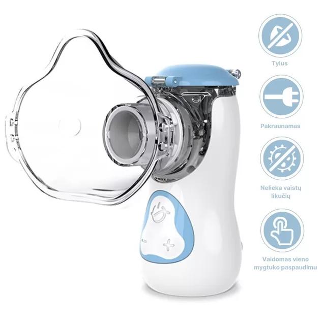 Feellife ne&scaron;iojamas vaiki&scaron;kas inhaliatorius AIR KIDS, BLUE &ndash; nuotrauka 2