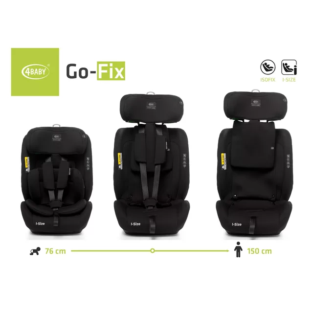 4Baby autokėdutė GO-FIX 76-150CM juoda I-SIZE &ndash; nuotrauka 4