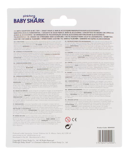 Pinkfong BABY SHARK vonios žaislų rinkinys, BATH SQUIRTER SET &ndash; nuotrauka 2