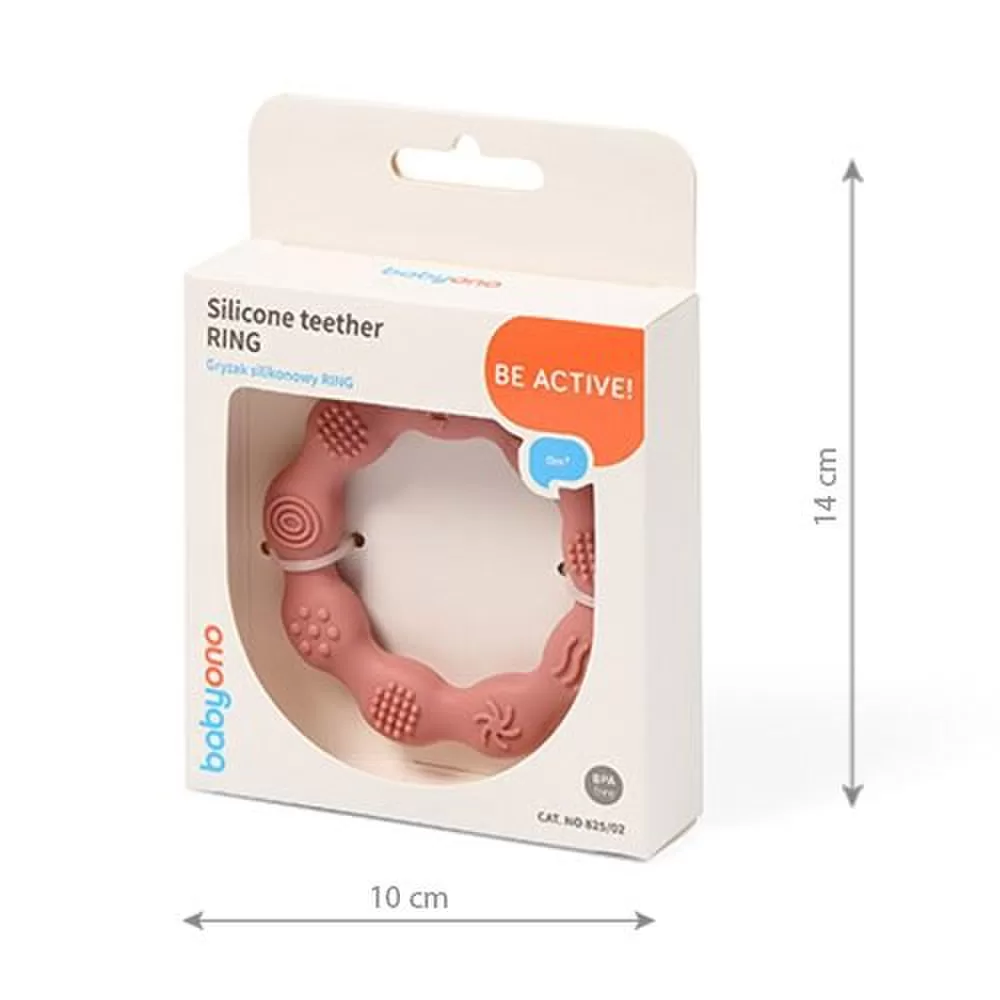 BabyOno kramtukas silikoninis žiedas rožinis 825/02 &ndash; nuotrauka 6