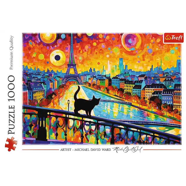TREFL PUZZLES TREFL Dėlionė &bdquo;Katė Paryžiuje&ldquo;, 1000 det. &ndash; nuotrauka 2