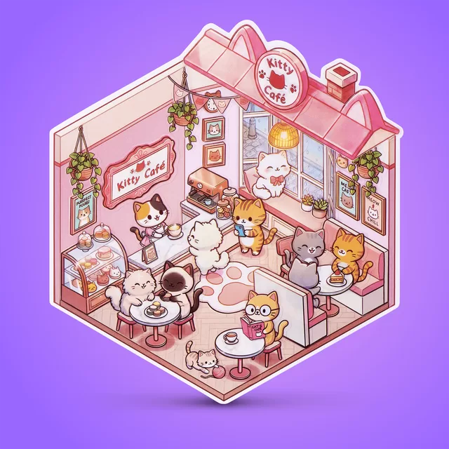 STICKER THERAPY Lipdukų rinkinys &bdquo;Kawaii Kitties&ldquo;, 80 vnt. &ndash; nuotrauka 5