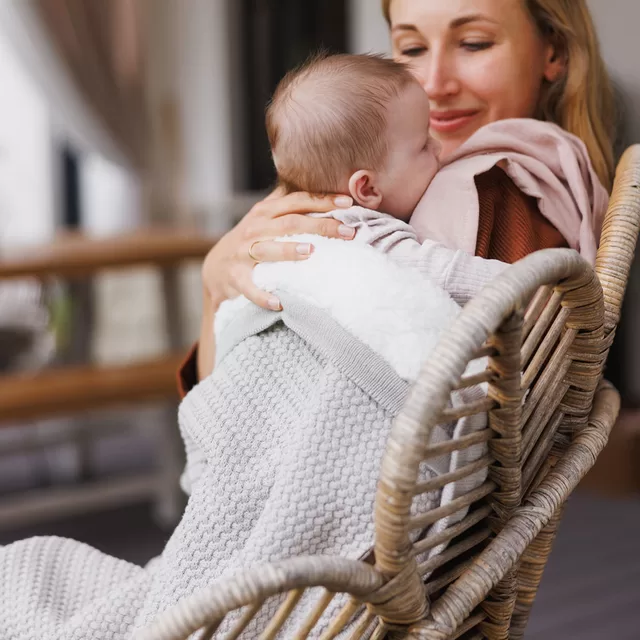 Babyono pledas medvilninis su flisu eglutė pilkas 1658 &ndash; nuotrauka 2