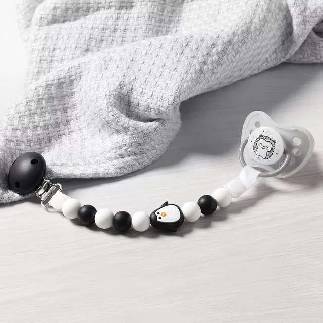 BabyOno čiulptuko laikiklis, juoda - balta, pingvinas 719/05 &ndash; nuotrauka 2