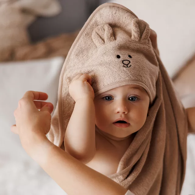 BabyOno rank&scaron;luostis su gobtuvu bambukinis 100x100 tamsiai kreminis 1553/06 &ndash; nuotrauka 7