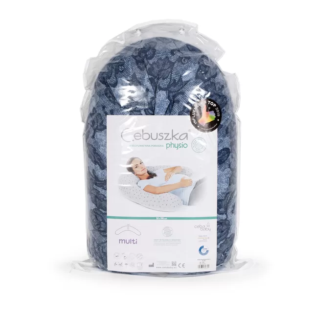 Cebababy Maitinimo pagalvė MULTI, džinsai, mėlyna, gėlytės &ndash; nuotrauka 3