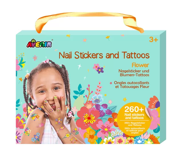 AVENIR 230+ nagų lipdukų ir tatuiruočių &bdquo;Gėlės&ldquo; &ndash; nuotrauka 6