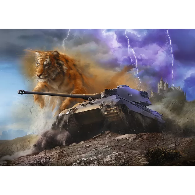 TREFL PREMIUM PLUS 1000 det. dėlionė &bdquo;World of Tanks &ndash; Tiger II&ldquo; &ndash; nuotrauka 2