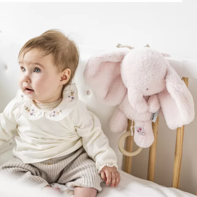 NATTOU Fanfan musical plush toy elephant pink, 25cm &ndash; nuotrauka 5