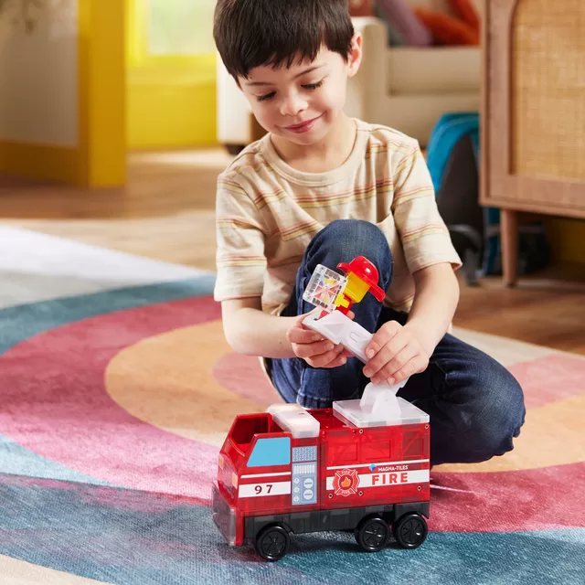 MAGNA-TILES Magnetinis konstruktorius &bdquo;Ugniagesių stotis&ldquo;, 50 det. &ndash; nuotrauka 4