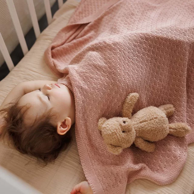 Babyono pledas megztas bambukinis rožinis 1673/01 &ndash; nuotrauka 2