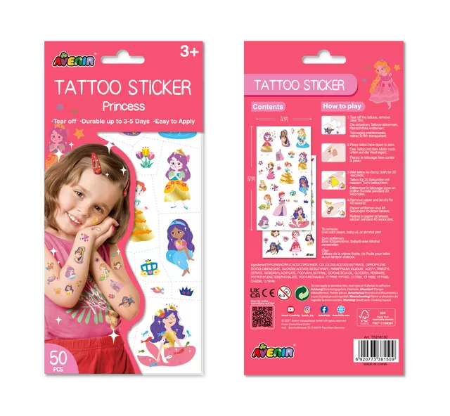 AVENIR Priklijuojamos tatuiruotės &bdquo;Princesės&ldquo; &ndash; nuotrauka 2
