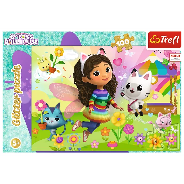 TREFL GABBY&acute;S DOLLHOUSE Blizgantis dėlionė, 100 det. &ndash; nuotrauka 3