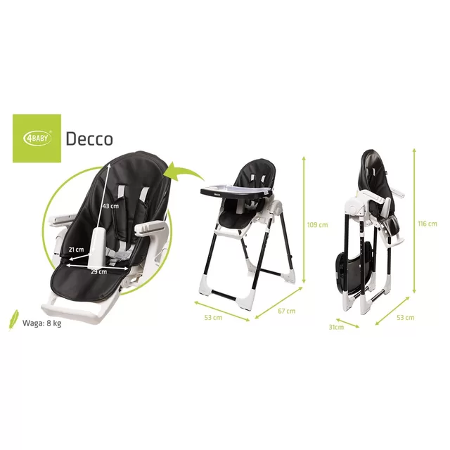 4Baby maitinimo kėdutė DECCO juoda &ndash; nuotrauka 10
