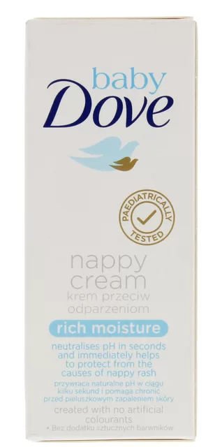 Dove BABY kremas nuo i&scaron;&scaron;utimų 45 g., NAPPY CREAM RICH MOISTURE &ndash; nuotrauka 2