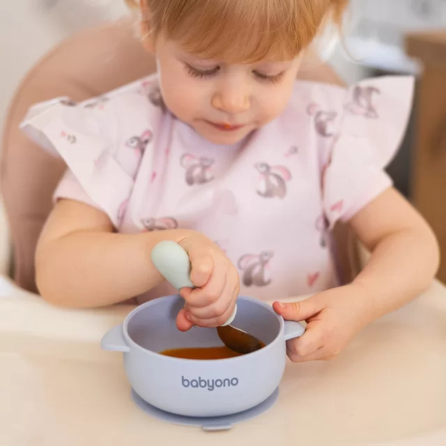 BabyOno lėk&scaron;tutė silikoninė neslystanti su dangteliu mėlyna 1662/01 &ndash; nuotrauka 6