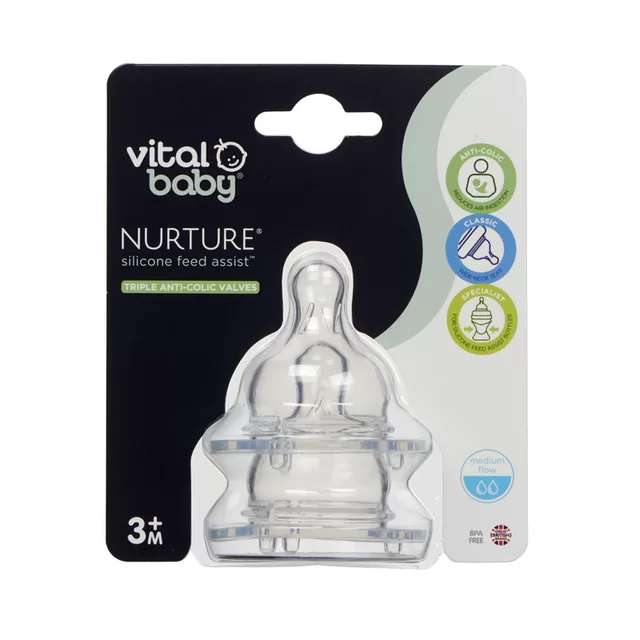 Vital Baby vidutinės tėkmės žindukas 3+ mėn. NURTURE Silicone Feed Assist &ndash; nuotrauka 4