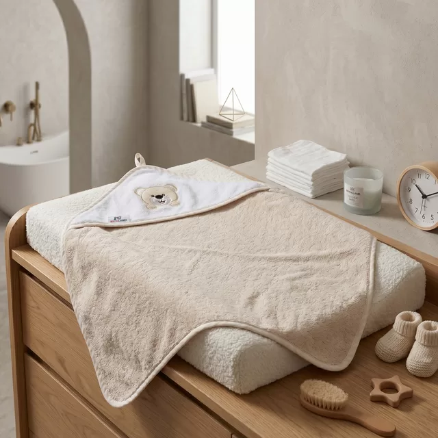 Bocioland rank&scaron;luostis su gobtuvu frotinis 80x80 kreminis me&scaron;ka BL069 BL069 &ndash; nuotrauka 4