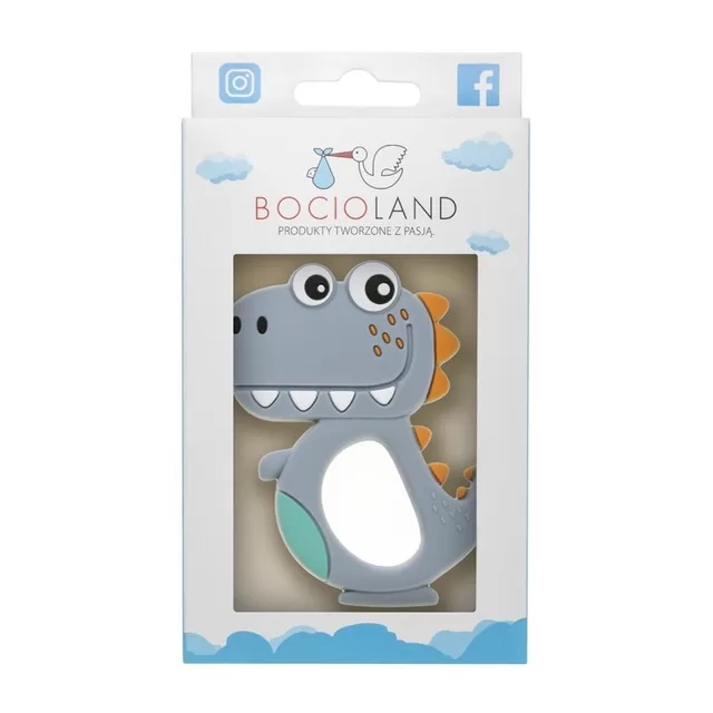 Bocioland silikoninis kramtukas, pilkas dinozauras, BOC0505 &ndash; nuotrauka 3