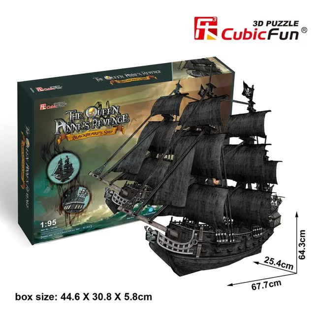 CUBIC FUN CUBICFUN 3D dėlionė Piratų laivas &bdquo;Karalienė Ana&ldquo; &ndash; nuotrauka 3