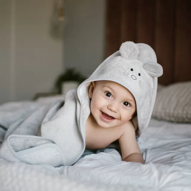 BabyOno rank&scaron;luostis su gobtuvu bambukinis 100x100 pilkas 1553/03 &ndash; nuotrauka 5