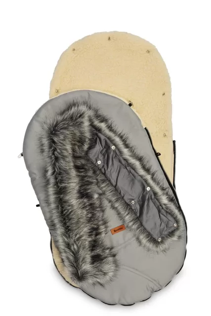 Sensillo vokelis vežimėliui, ESKIMO, vilnonis, 100x46, pilkas, 8342 &ndash; nuotrauka 2