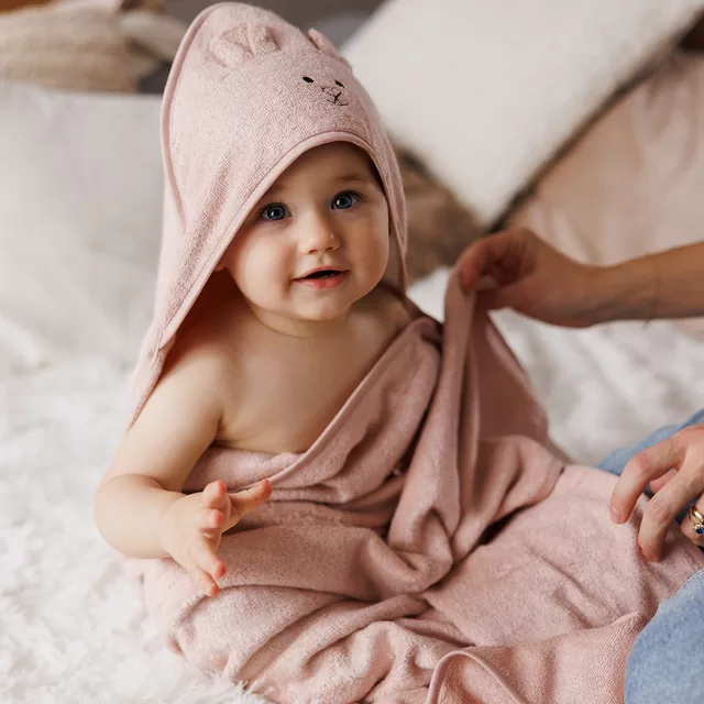 BabyOno rank&scaron;luostis su gobtuvu bambukinis 100x100 rožinis 1553/04 &ndash; nuotrauka 5