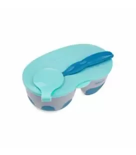 Akuku 2 dalių dubenėlis su &scaron;auk&scaron;teliu, A0303-GREY/BLUE &ndash; nuotrauka 2