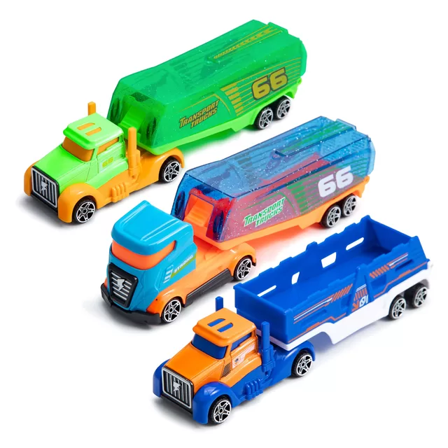 SZ TOYS Metalinis sunkvežimis su priekaba, 20,5 cm &ndash; nuotrauka 7