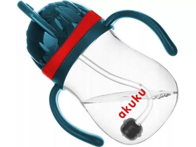 Akuku nei&scaron;siliejanti gertuvė su svareliu nuo 6 mėn., 280 ml, mėlyna/raudona, A0164 &ndash; nuotrauka 3