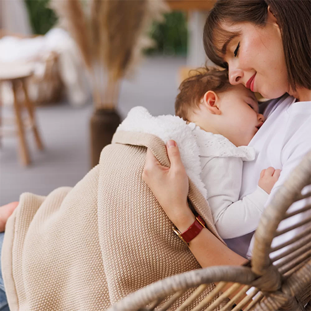 Babyono pledas medvilninis su flisu kreminis 1659/02 &ndash; nuotrauka 5
