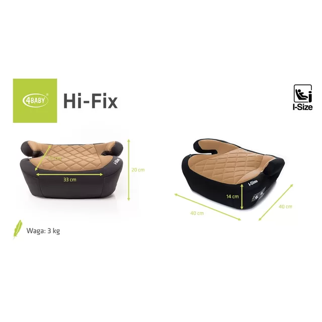4Baby autokėdutė HI-FIX 125-150CM kreminė I-SIZE &ndash; nuotrauka 6