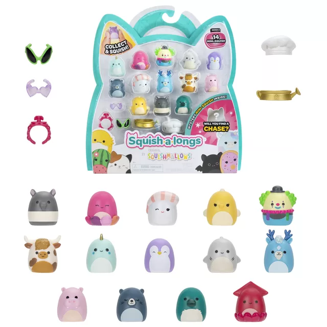 SQUISHMALLOWS SQUISH-A-LONGS Herojai, 14 vnt., 2,5 cm &ndash; nuotrauka 4