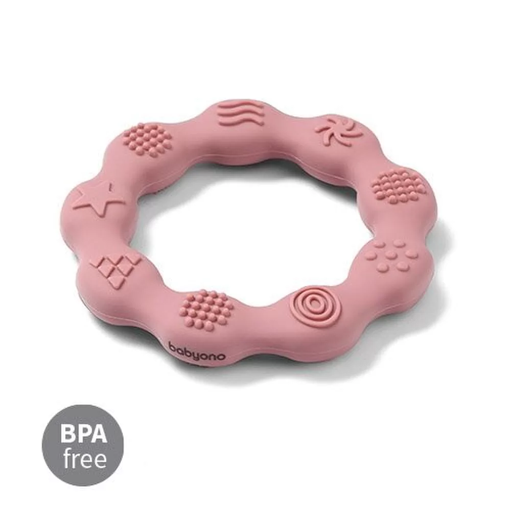 BabyOno kramtukas silikoninis žiedas rožinis 825/02 &ndash; nuotrauka 3